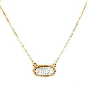Colored Druzy Necklace - Silver